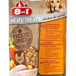 Comanda online 8IN1 Delicatesă uscată prin congelare cu pui și morcovi 50 g