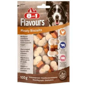 Comanda online 8IN1 Recompense biscuti pentru caini Meaty Biscuits 100 g