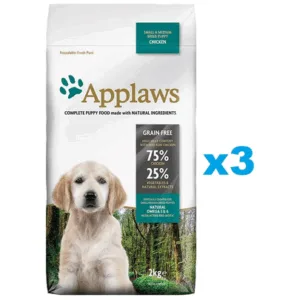 Comanda online APPLAWS Puppy Small Medium Chicken 6 kg (3x2 kg) Pachet mancare catei