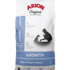 Comanda online ARION Original Growth Puppy Medium Chicken Rice 2 kg hrana catelusi talie medie