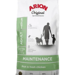 Comanda online ARION Original Maintenance Adult Medium Chicken Rice 2 kg pentru caini rasa medie