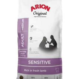 Comanda online ARION Original Sensitive Adult Medium Lamb Rice 12 kg cu miel