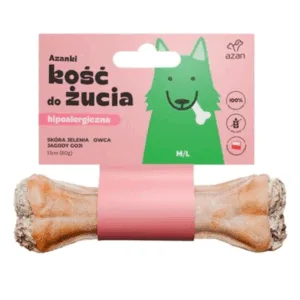 Comanda online AZANKI Os din piele caprioara pentru caini M/L 17cm