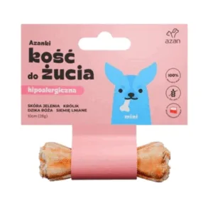 Comanda online AZANKI Os pentru caini din piele caprioara Mini 10cm