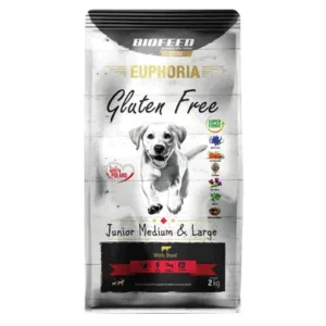 Comanda online BIOFEED EUPHORIA Gluten Free cu vita pentru caini de rase medii si mari 2 kg