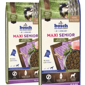 Comanda online BOSCH Maxi Senior Hrana uscata cu pasare si orez pentru cainii adulti  25 kg (2 x 12