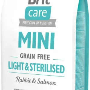 Comanda online BRIT CARE Mini Grain Free Light& Sterilised Iepure şi Somon