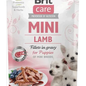 Comanda online BRIT CARE Mini Puppy Pouch Lamb 24x85g Plicuri hrana catei talie mica