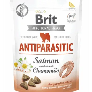 Comanda online BRIT Care Dog Functional Snack Antiparasitic somon si musetel 150 g pentru caini