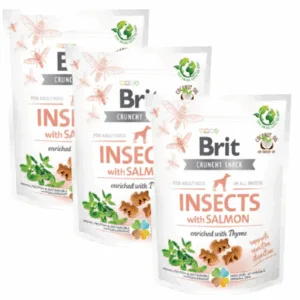 Comanda online BRIT Care Dog Functional Snack Insect 3x200 g set recompense cu insecte si somon