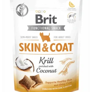 Comanda online BRIT Care Dog Functional Snack Skin&Coat Krill 150g gustare caini cu krill pentru blana