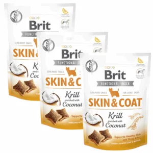 Comanda online BRIT Care Dog Functional Snack skin&coat Krill 3x150 g recompense caini piele si blana