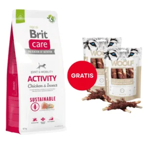 Comanda online BRIT Care Dog Sustainable Activity Chicken & Insect 12kg + WOOLF Chicken And Rawhide Twister 2 x 100g GRATIS