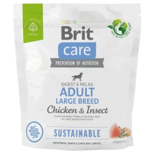 Comanda online BRIT Care Dog Sustainable Adult Large Breed Chicken & Insect hrana caini talie mare 1 kg pui si insecte