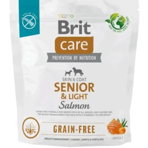 Comanda online BRIT Care Grain-free Senior&Light 1 kg Hrana caini seniori cu tendinta de ingrasare