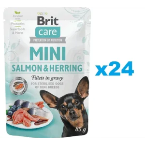 Comanda online BRIT Care Mini Pouch plic hrana umeda caini sterilizati 24x85g pentru rase mici