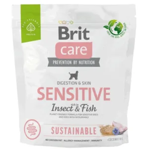Comanda online BRIT Care Sustainable Sensitive Insect & Fish hrana cu peste si insecte pentru caini adulti 1 kg