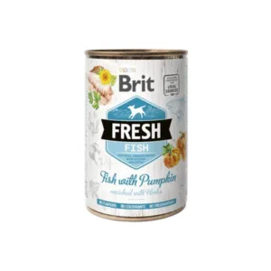 Comanda online BRIT FRESH Fish & Pumpkin 400 g peste si dovleac conserva hrana caine
