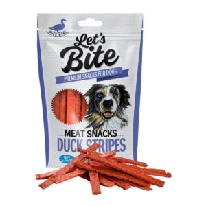 Comanda online BRIT Let's Bite Meat Snacks Duck Stripes