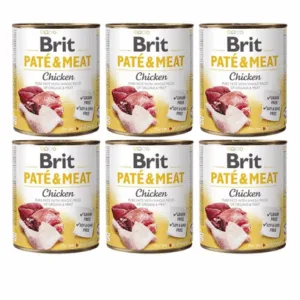 Comanda online BRIT Pate&Meat chicken 6 x 800 g Hrana pentru caini adulti