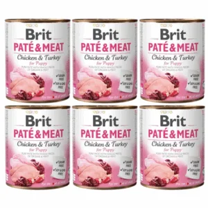 Comanda online BRIT Pate&Meat puppy 6 x 800 g Hrana umeda pentru catei