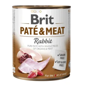 Comanda online BRIT Pate&Meat rabbit 800 g Conserva pentru caine