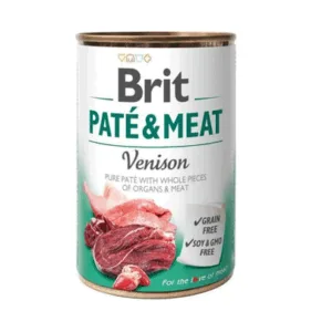 Comanda online BRIT Pate&Meat venison 400 g Hrana umeda caini adulti