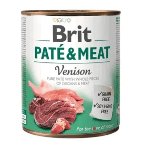 Comanda online BRIT Pate&Meat venison 800 g Conserva pentru caine