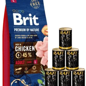 Comanda online BRIT Premium By Nature Adult Large L 15 kg + 6x1240 g in sos