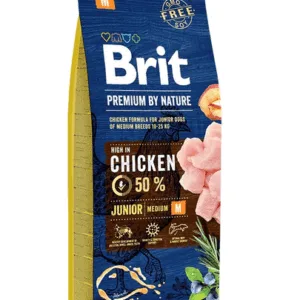 Comanda online BRIT Premium By Nature Hrana uscata pentru cainii junior talie medie M 15 kg
