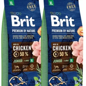 Comanda online BRIT Premium By Nature Junior Extra Large Hrana uscata pentru catei si juniori de talie foarte mare XL