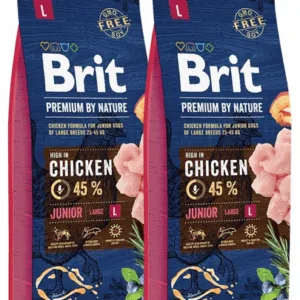 Comanda online BRIT Premium By Nature Junior Large L hrana uscata caini juniori talie mare