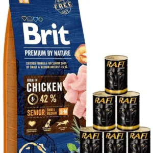 Comanda online BRIT Premium By Nature Senior Small Medium S+M 15 kg + conserve 6x1240 g