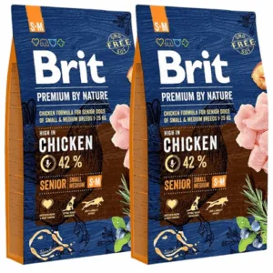 Comanda online BRIT Premium By Nature Senior Small Medium S+M hrana uscata pentru caini seniori (7+) talie mica/medie 16 kg (2 x 8 kg)
