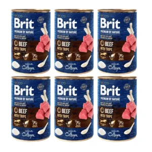 Comanda online BRIT Premium by Nature Beef and tripes 6x400 g vita si maruntaie