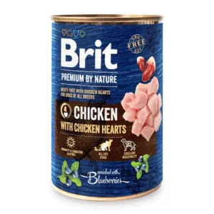 Comanda online BRIT Premium by Nature Chicken and hearts 400 g Hrana umeda pentru caini