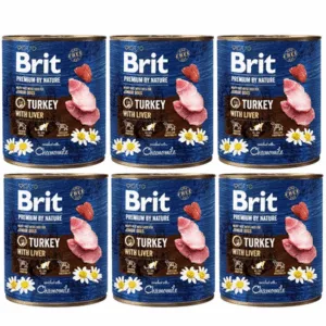 Comanda online BRIT Premium by Nature Turkey with Liver 6x800 g mancare catei