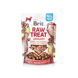 Comanda online BRIT Snack pentru caini Raw Treat Freeze Dried Urinary 40 g curcan liofilizat cu probiotice