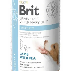 Comanda online BRIT Veterinary Diet Obesity Lamb&Pea hrana umeda caini obezi 400 g