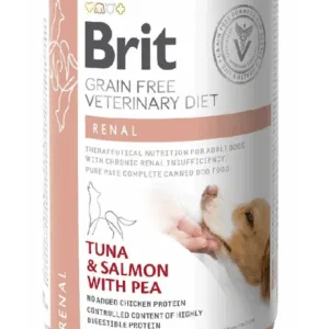 Comanda online BRIT Veterinary Diet Renal Tuna&Salmon&Pea hrana umeda caini pentru functia renala 400 g