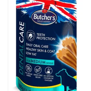 Comanda online BUTCHER'S Dental Care for Medium Dogs 5x180g snack dentitie caini talie medie
