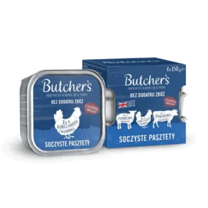 Comanda online BUTCHER'S Original Pateu suculent Arome mixte cu ficat sau rinichi 4x150 g pateu cu carne de vită