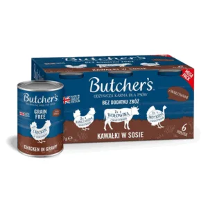 Comanda online BUTCHER'S Original Recipe in gravy pentru caini 6x400 g mix arome cu legume si bucati vita