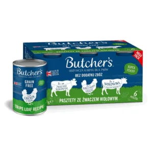 Comanda online BUTCHER'S Original Tripe pate pentru caini 6x400 g cu rumen
