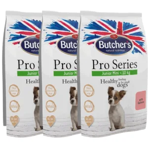 Comanda online BUTCHER'S ProSeries Junior Mini hrana cu somon 3x800g pentru caini