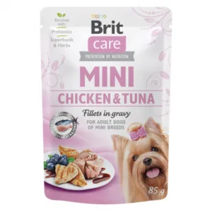 Comanda online Brit Care Dog Mini Chicken and Tuna Fillets in Gravy 85 g