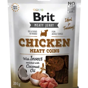 Comanda online Brit Dog Jerky Chicken With Insect Meaty Coins