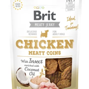 Comanda online Brit Dog Jerky Chicken With Insect Meaty Coins