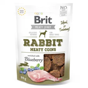 Comanda online Brit Dog Jerky Rabbit Meaty Coins 80 g