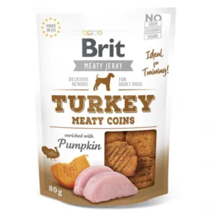 Comanda online Brit Dog Jerky Turkey Meaty Coins 80 g